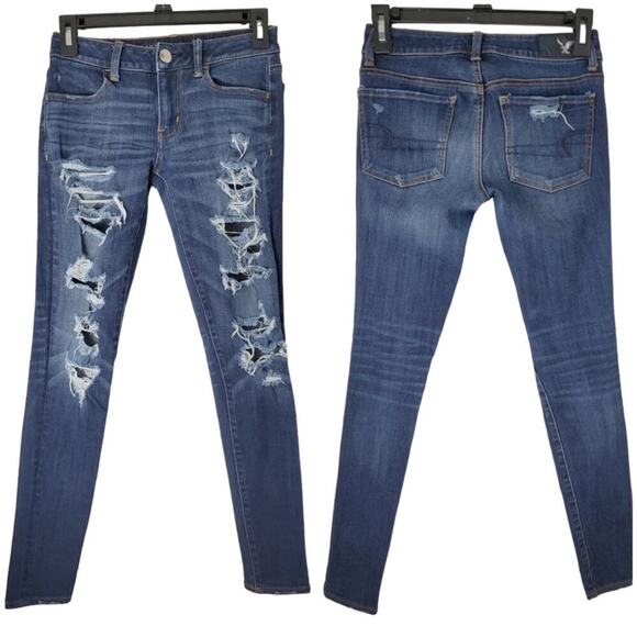 Bundle of 3 American Eagle Women's Size 0 Regular Jeans - Picture 7 of 16